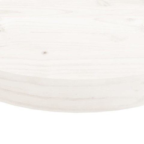 Blat do stołu, okrągły, biały, Ø70x3 cm, lite drewno sosnowe