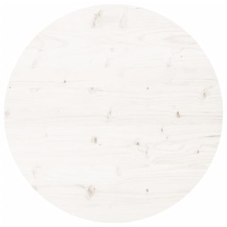 Blat do stołu, okrągły, biały, Ø90x3 cm, lite drewno sosnowe