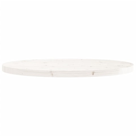 Blat do stołu, okrągły, biały, Ø90x3 cm, lite drewno sosnowe