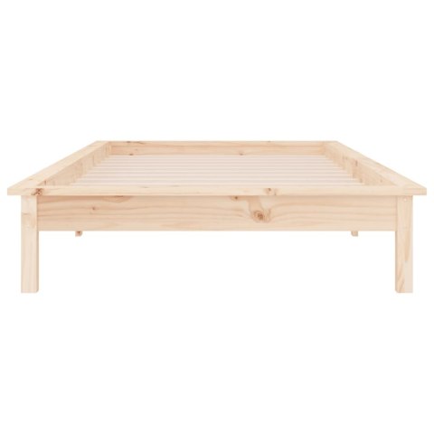 Rama łóżka z LED, 100x200 cm, lite drewno