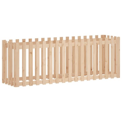 Rabata ogrodowa z płotkiem, 200x50x70 cm, drewno sosnowe