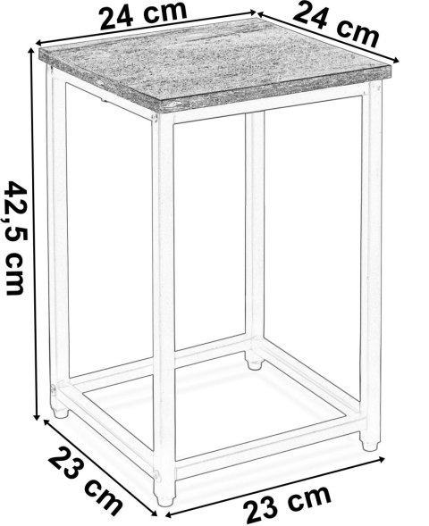 Kwietnik loftowy ARBEN czarny postarzany dąb 40 cm