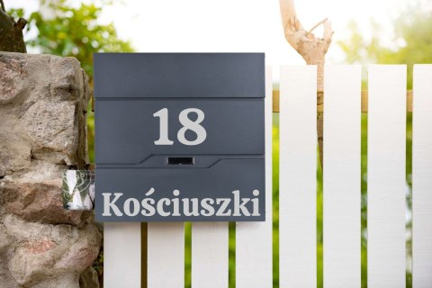 Skrzynka na listy VIDAR antracyt z napisem