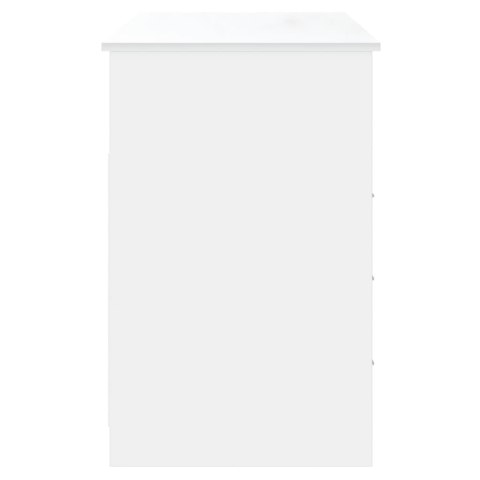 Biurko z szufladami, białe, 102x50x76 cm