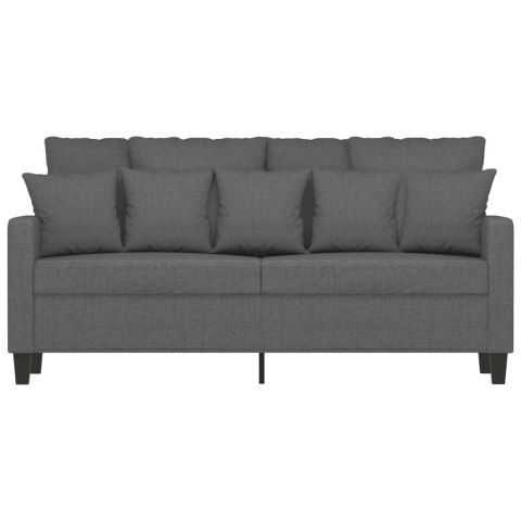 Sofa 2-osobowa, ciemnoszara, 140 cm, tapicerowana tkaniną