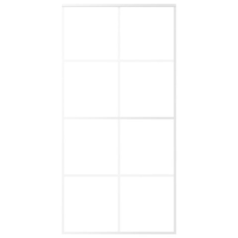 Drzwi przesuwne, szkło ESG i aluminium, 102,5x205 cm, białe