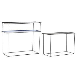 Zestaw mebli DKD Home Decor Niebieski Czarny 70 x 27 x 45 cm 40 x 27 x 45 cm 80 x 27 x 65 cm 80 x 27,5 x 65 cm