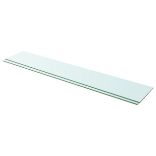 Półki, 2 szt., panel z bezbarwnego szkła, 110 x 20 cm