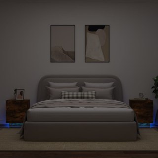 Szafki nocne z oświetleniem LED, 2 szt., przydymiony dąb
