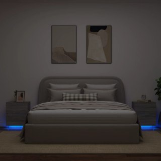 Szafki nocne z oświetleniem LED, 2 szt., szary dąb sonoma