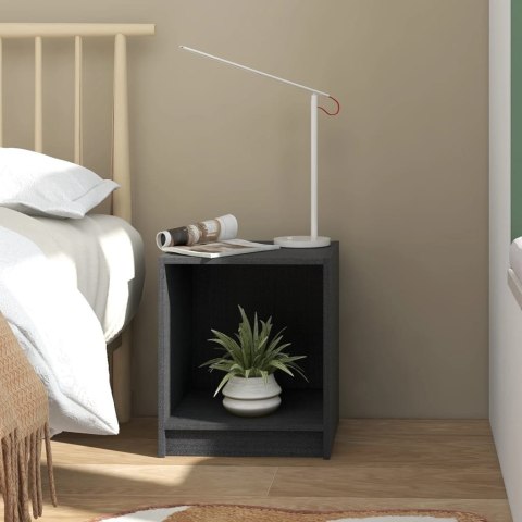 Szafki nocne, 2 szt., szare, 35,5x33,5x41,5 cm, drewno sosnowe