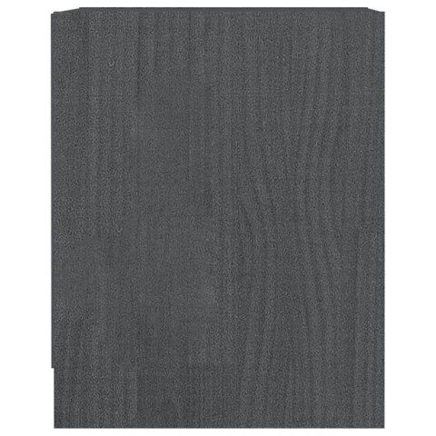 Szafki nocne, 2 szt., szare, 35,5x33,5x41,5 cm, drewno sosnowe