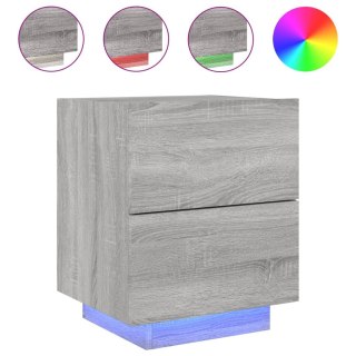 Szafka nocna z LED, szary dąb sonoma, materiał drewnopochodny