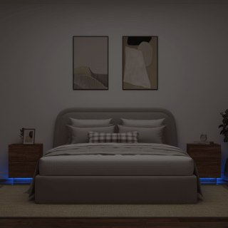 Szafki nocne z oświetleniem LED, 2 szt., kolor brązowy dąb