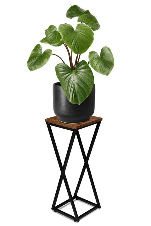 Kwietnik loftowy KONEL RUSTIC czarny postarzany dąb 62 cm