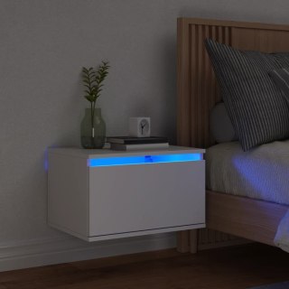 Wisząca szafka nocna z podświetleniem LED, biała