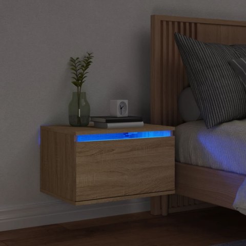 Wisząca szafka nocna z podświetleniem LED, dąb sonoma