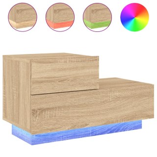 Szafka nocna z oświetleniem LED, dąb sonoma, 70x36x40,5 cm