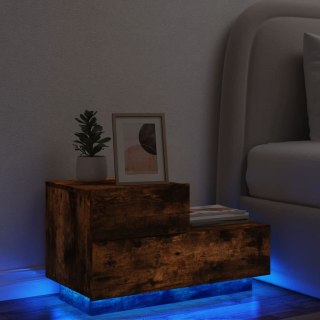 Szafka nocna z oświetleniem LED, przydymiony dąb, 70x36x40,5 cm