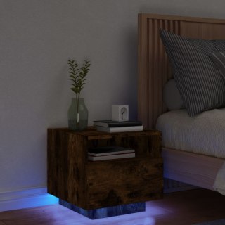 Szafka nocna z oświetleniem LED, przydymiony dąb, 40x39x37 cm