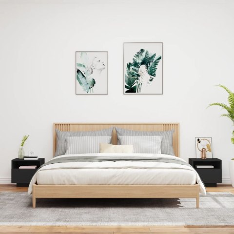 Szafki nocne z oświetleniem LED, 2 szt., czarne, 40x39x37 cm