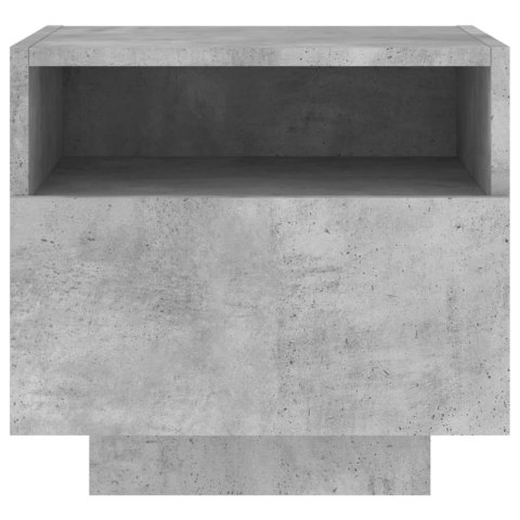 Szafki nocne z LED, 2 szt., szarość betonu, 40x39x37 cm