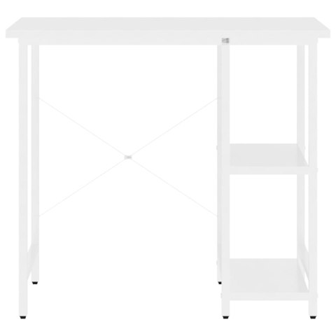 Biurko komputerowe, białe, 80x40x72 cm, MDF i metal