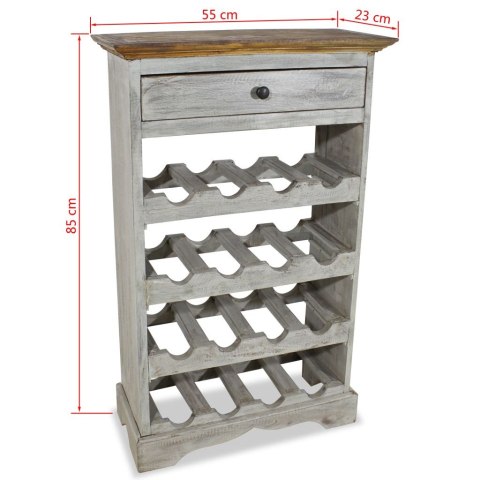 Stojak na wino, lite drewno z recyklingu, 55x23x85 cm