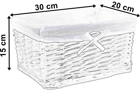 Koszyk wiklinowy 30x20x15 cm brązowy