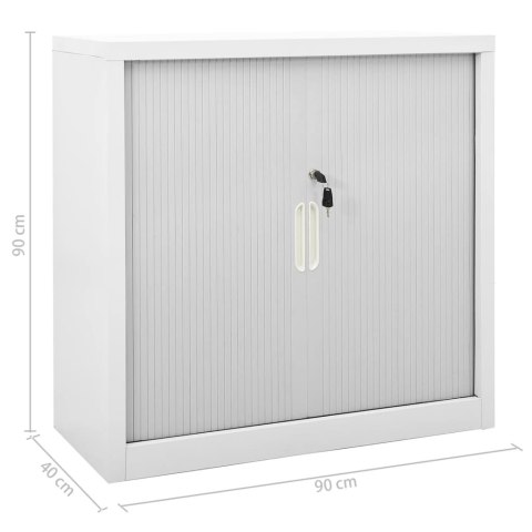 Szafka z drzwiami przesuwnymi, szara, 90x40x90 cm, stal