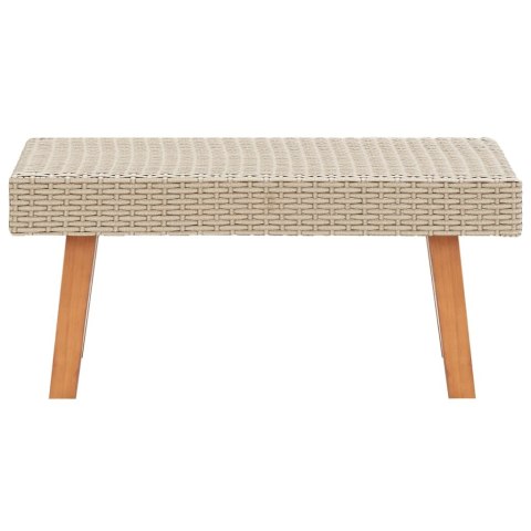 Stolik kawowy do ogrodu, rattan PE, beżowy