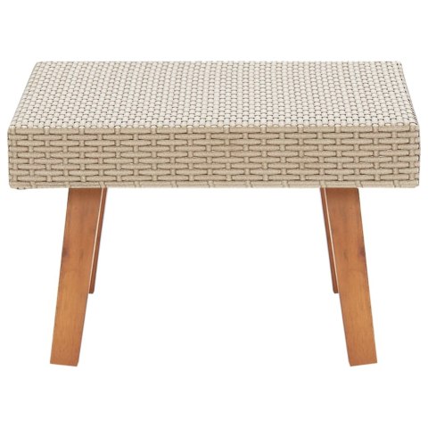Stolik kawowy do ogrodu, rattan PE, beżowy