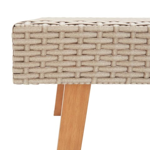 Stolik kawowy do ogrodu, rattan PE, beżowy