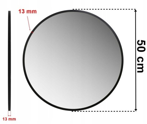 Lustro ścienne loftowe Sander 50 cm czarne
