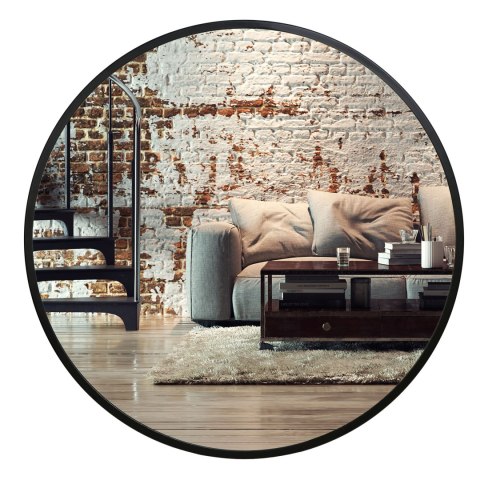 Lustro ścienne loftowe Sander 50 cm czarne