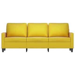 Sofa 3-osobowa, żółty, 180 cm, tapicerowana aksamitem