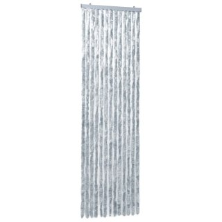 Zasłona przeciwko owadom, biało-szara, 56x200 cm, szenil