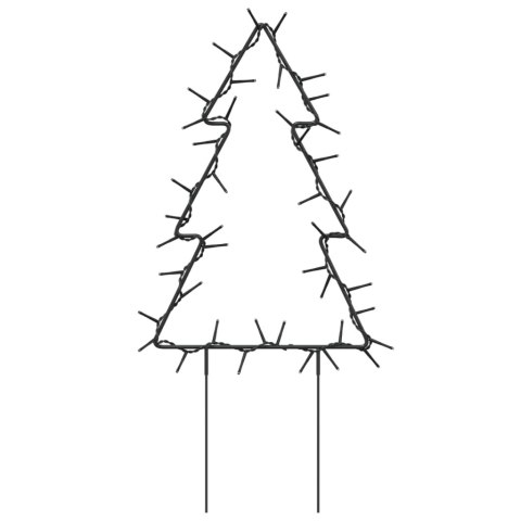 Świąteczne choinki na szpikulcach, 3 szt., 50 LED, 30 cm