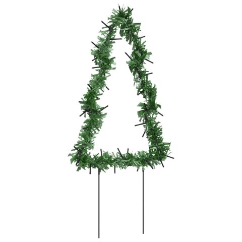 Świąteczne choinki na szpikulcach, 3 szt., 50 LED, 30 cm