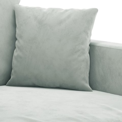 Sofa 3-osobowa, jasnoszara, 180 cm, tapicerowana aksamitem