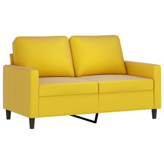 Sofa 2-osobowa, żółta, 120 cm, tapicerowana aksamitem