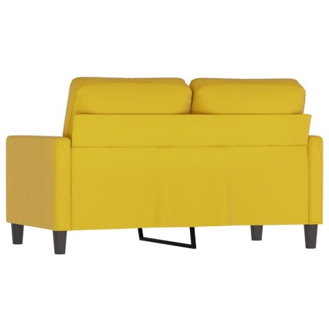 Sofa 2-osobowa, żółta, 120 cm, tapicerowana aksamitem
