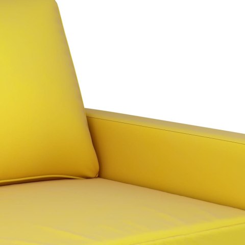 Sofa 2-osobowa, żółta, 120 cm, tapicerowana aksamitem