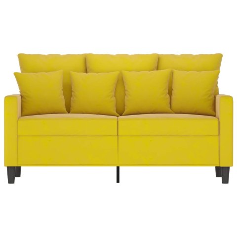 Sofa 2-osobowa, żółta, 120 cm, tapicerowana aksamitem