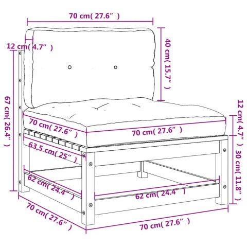 Sofy ogrodowe bez podłokietników, z poduszkami, 2 szt.