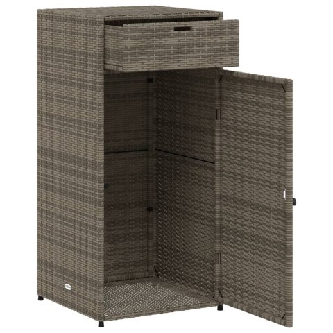 Szafka ogrodowa, szara, 55x55x111 cm,polirattan