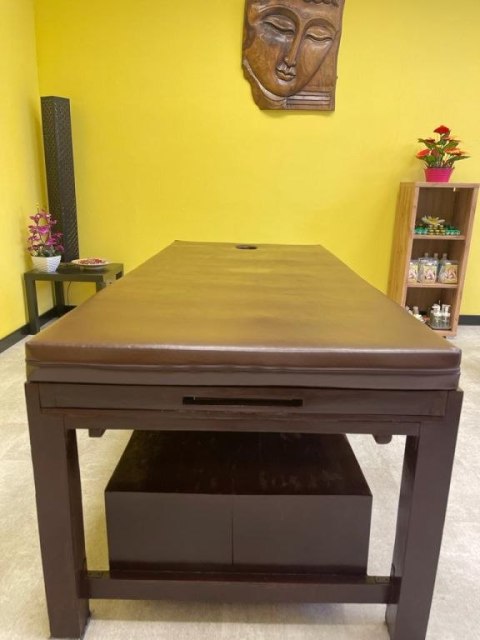 Solidny drewniany stół do masażu 200×90 cm, wys 65 cm