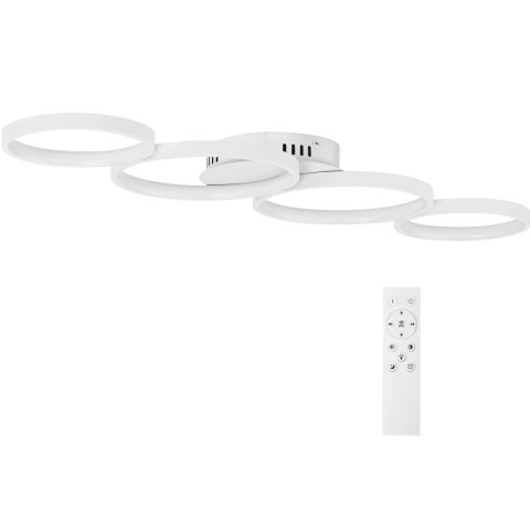 Lampa sufitowa nowoczesna LED z pilotem - 4 białe okręgi