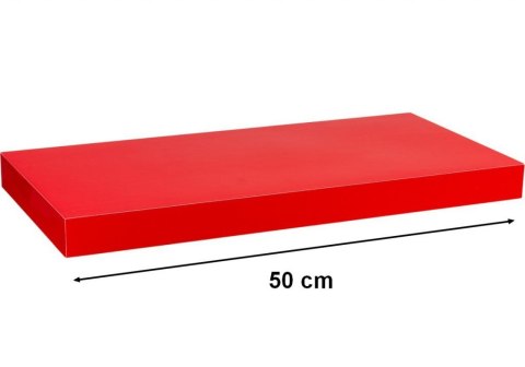 Półka ścienna STILISTA Volato czerwona z połyskiem, 50 cm