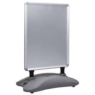 Stojak na plakat A1 z podstawą na wodę, szary, stop aluminium